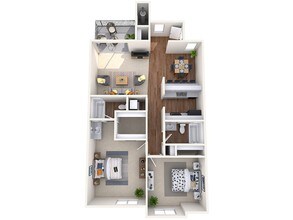 2 Bedroom - 2 Bath 218 floor plan